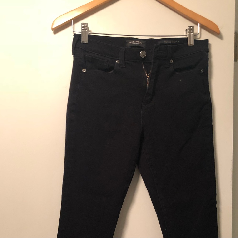Banana Republic High Rise Skinny Jeans (Black)